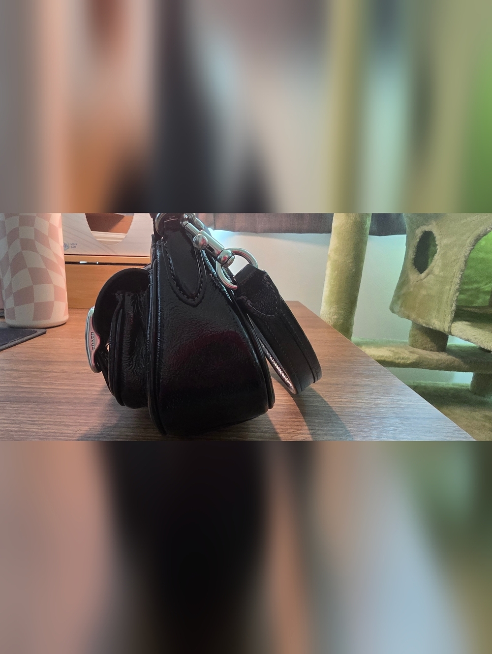 Coach Black Patent Leather Ashton Shoulder Bag With Hang Tag - Picture 4 of 6